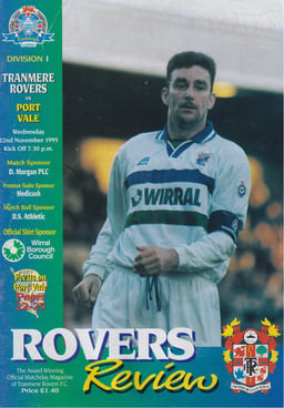Tranmere Rovers v Port Vale Match Programme 1995-11-22